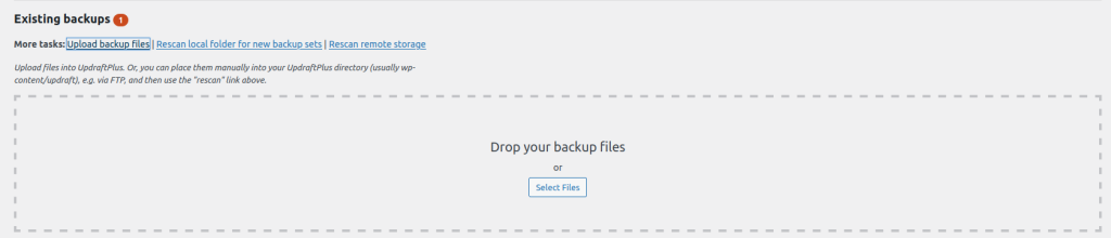 upload file backup