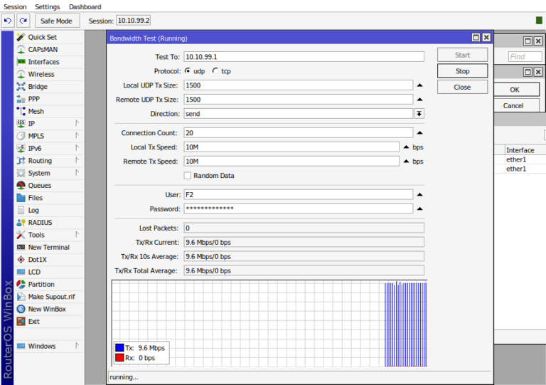 Test Serial Throughput Cara Test Bandwidth MikroTik Antar Router dengan Btest