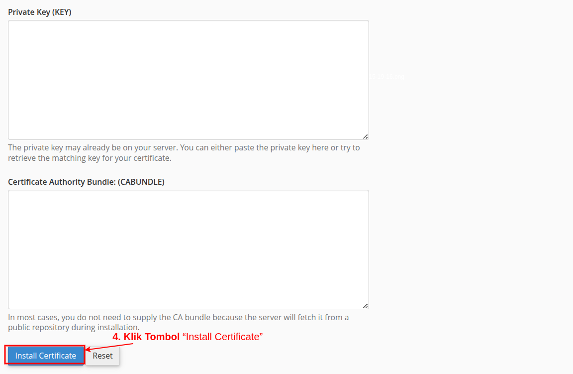 Install Certificate berhasil setelah Update SSL di cPanel